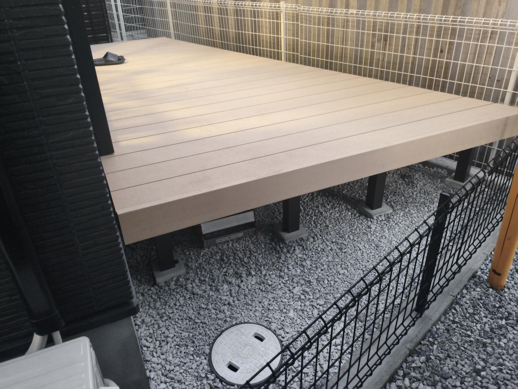 異形地でも綺麗にウッドデッキは施工可能です😎